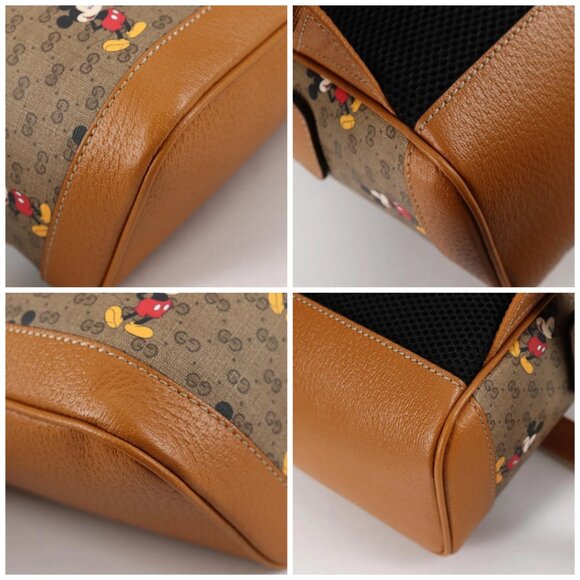 GUCCI GUCCIxDisney GG Supreme Backpack PVC Beige Gold 552884 Auth 140648M - Picture 14 of 16